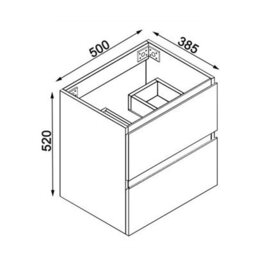 Probaty Bathrooms Vanity Unit Matte White Mdf,500X385X520mm,wall Mounted,2 Drawers With Artificial Stone Square Basin - thumbnail 8