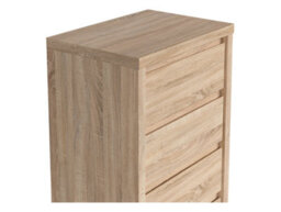 Arte Kaspian Sonoma Slender 5-Drawer Tower - Natural Wood Bedroom Organiser - thumbnail 4
