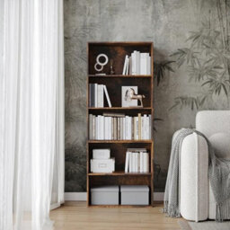 Urbn-Living Urbnliving Wide 5 Tier Bookcase  Deep Modern Storage Shelf For Living & Dining Room Display - thumbnail 1