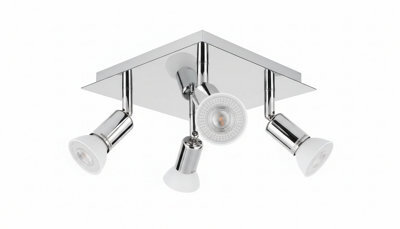4 Way Adjustable Chrome Ceiling Light Bathroom Spotlight - image 1