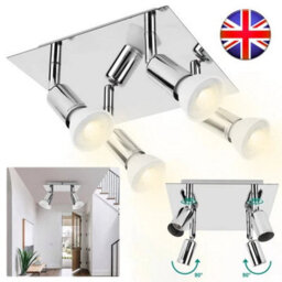 4 Way Adjustable Chrome Ceiling Light  Bathroom Spotlight - thumbnail 3