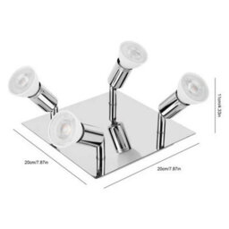 4 Way Adjustable Chrome Ceiling Light  Bathroom Spotlight - thumbnail 2