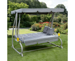 Garden Store Direct Somerset 3 Seat Garden Swing Bed In Grey