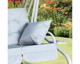 Garden Store Direct Somerset 3 Seat Garden Swing Bed In Grey - thumbnail 4