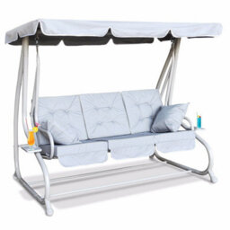 Garden Store Direct Somerset 3 Seat Garden Swing Bed In Grey - thumbnail 2