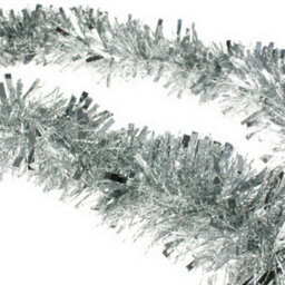 Shatchi 1.8M/6Ft  Luxury Deluxe Chunky Christmas Tinsel Garland Xmas Tree Decorations, One Silver - thumbnail 4