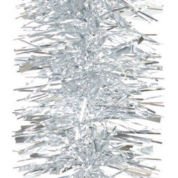 Shatchi 1.8M/6Ft  Luxury Deluxe Chunky Christmas Tinsel Garland Xmas Tree Decorations, One Silver - thumbnail 1