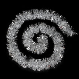 Shatchi 1.8M/6Ft  Luxury Deluxe Chunky Christmas Tinsel Garland Xmas Tree Decorations, One Silver - thumbnail 3