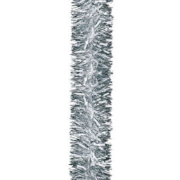 Shatchi 1.8M/6Ft  Luxury Deluxe Chunky Christmas Tinsel Garland Xmas Tree Decorations, One Silver - thumbnail 2