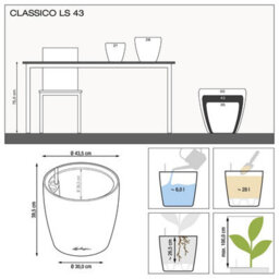 (Dia) 43Cm Plant Pot, Cream White Plastic Lechuza Classico Self-Watering Planter With Drain Plug And Water Level Indicator - thumbnail 7