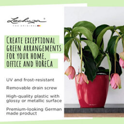 (Dia) 43Cm Plant Pot, Cream White Plastic Lechuza Classico Self-Watering Planter With Drain Plug And Water Level Indicator - thumbnail 5