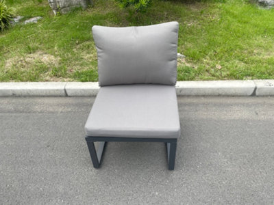 Fimous Aluminum Outdoor Garden Furniture Armless Sofa Chair With Seat And Back Cushion - image 1