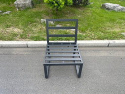 Fimous Aluminum Outdoor Garden Furniture Armless Sofa Chair With Seat And Back Cushion - thumbnail 4