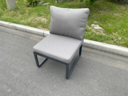 Fimous Aluminum Outdoor Garden Furniture Armless Sofa Chair With Seat And Back Cushion - thumbnail 2