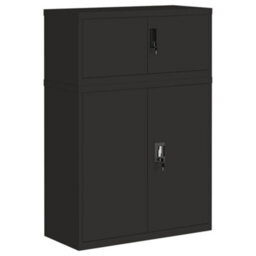 Berkfield File Cabinet Black 90X40X130 Cm Steel - thumbnail 2