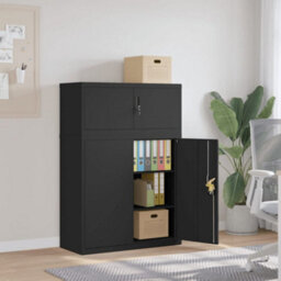 Berkfield File Cabinet Black 90X40X130 Cm Steel