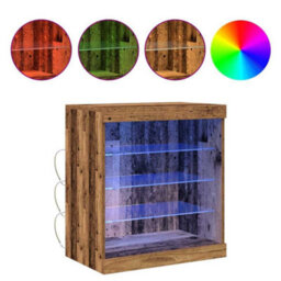Berkfield Sideboard With Led Lights Old Wood 60,5X37X67 Cm - thumbnail 4
