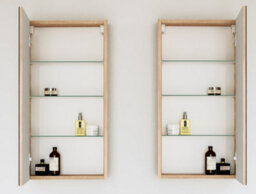 Impact Furniture Bathroom Mirror Cabinet Mirrored Wall Unit 400mm Slimline Cupboard Narrow Storage Sonoma Oak Avir - thumbnail 3