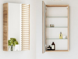 Impact Furniture Bathroom Mirror Cabinet Mirrored Wall Unit 400mm Slimline Cupboard Narrow Storage Sonoma Oak Avir
