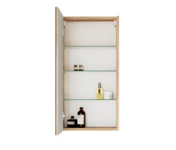 Impact Furniture Bathroom Mirror Cabinet Mirrored Wall Unit 400mm Slimline Cupboard Narrow Storage Sonoma Oak Avir - thumbnail 5