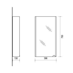 Impact Furniture Bathroom Mirror Cabinet Mirrored Wall Unit 400mm Slimline Cupboard Narrow Storage Sonoma Oak Avir - thumbnail 6