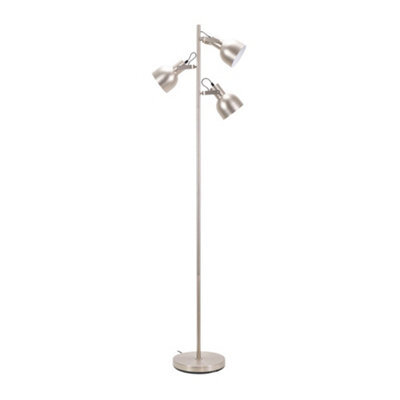 Valuelights Albie Silver Metal 3 Arm Spotlight Head Adjustable Floor Lamp For Living Room - image 1
