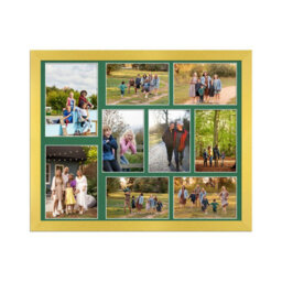 AK Frames 20X16 Gold Modern Multi Photo Frame With Emerald Mount - Holds 9 Apertures (2X) 7X5, (7X) 6X4 Photos