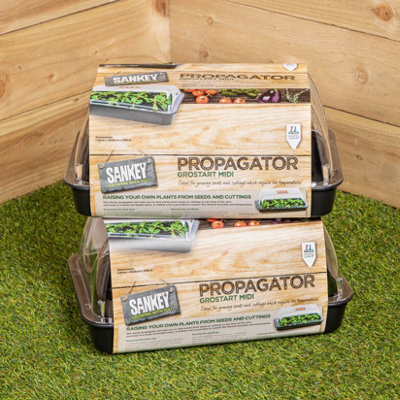 Samuel Alexander 2 X 38Cm Unheated Seed Starter Trays Grostart Midi Propagators Indoor Seedling Planters - image 1