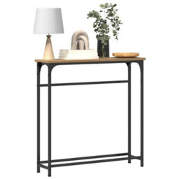 Walplus Console Table With Shelf Artisan Oak 75 X 19.5 X 75 Cm - thumbnail 3