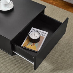 Black Coffee Table Storage Drawer Shelf Led - thumbnail 3