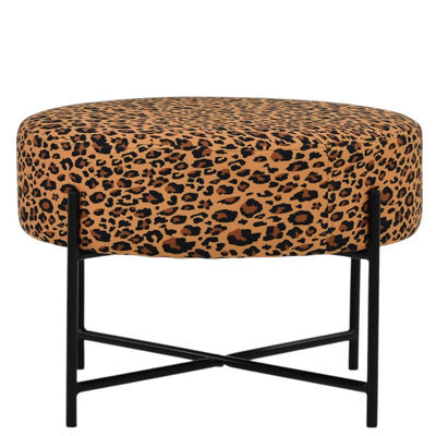 Lakeland Furniture Avon Leopard Fabric Black Leg Foot Stool - image 1