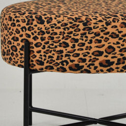 Lakeland Furniture Avon Leopard Fabric Black Leg Foot Stool - thumbnail 6