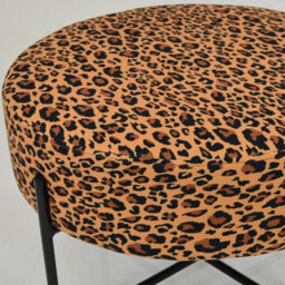 Lakeland Furniture Avon Leopard Fabric Black Leg Foot Stool - thumbnail 5