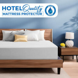 Ameha Terry Mattress Protector Moisture-Absorbing, Quiet & Hypoallergenic Double (135X190Cm) 30Cm Deep Elastic Fit