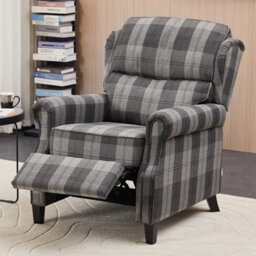 Manual Lounge Chair Sofa Pushback Recliner Armchair Adjustable Backrest - thumbnail 2
