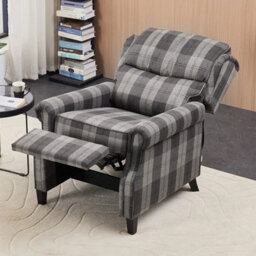 Manual Lounge Chair Sofa Pushback Recliner Armchair Adjustable Backrest - thumbnail 1