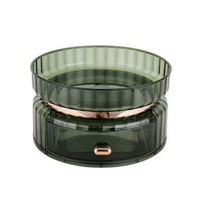 Darphe Emerald Rotating Cylindrical Makeup Organizer With Drawer - image 1