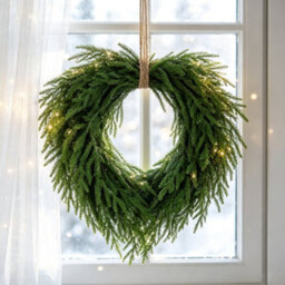 Amorly 24 In Christmas Norfolk Pine Wreaths,rustic Artificial Pine Wreath With Hemp Rope, Holiday Front Door Home Kitchen Cabinet Window - thumbnail 4