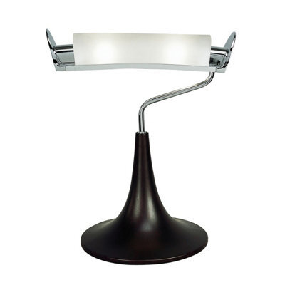 Luminosa Lighting Luminosa Zira Table Lamp 2 Light G9, Polished Chrome/frosted White Glass/wenge - image 1