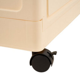 Darphe Magnetic Double Door Cream Plastic 3 Tier Rolling Foldable Storage Cabinet - thumbnail 6