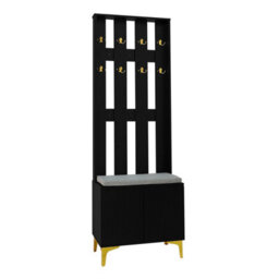 Abrihome Wardrobe Set With Shoe Bench And Cushion, Wardrobe Front With Hooks, Shoe Cabinet With Drawers And Doors - thumbnail 4
