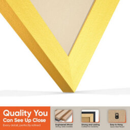 "AK Frames 25X17"" Gold Sleek Vinyl Record Frame With Ivory Mount For 12 Inch Lp Cover & Disc - Overlapped Design" - thumbnail 3