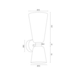 Luminosa Lighting Luminosa Reno Up & Down Wall Lamp Opal Matt, Brass Steel - thumbnail 4