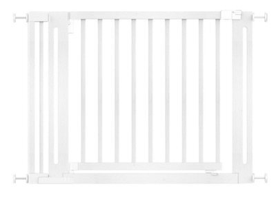 Safetots Wooden Elegance Gate, White, 105Cm - 113Cm, Pressure Fit Safety Gate, 73Cm Extra Wide Doorway, Easy Installation - image 1