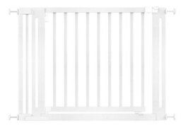 Safetots Wooden Elegance Gate, White, 105Cm - 113Cm, Pressure Fit Safety Gate, 73Cm Extra Wide Doorway, Easy Installation - thumbnail 1