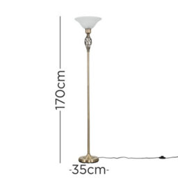 Valuelights Memphis Traditional Style Antique Gold Barley Twist Floor Lamp With Frosted Shade - thumbnail 9
