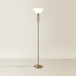 Valuelights Memphis Traditional Style Antique Gold Barley Twist Floor Lamp With Frosted Shade - thumbnail 6
