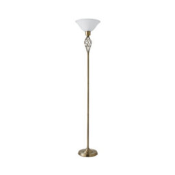 Valuelights Memphis Traditional Style Antique Gold Barley Twist Floor Lamp With Frosted Shade - thumbnail 2