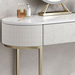 CARME Home Romy Bouclé Dressing Table With Hattie Bouclé Stool - thumbnail 3