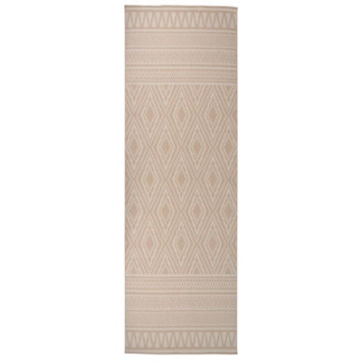 Berkfield Outdoor Flatweave Rug 80X250 Cm Brown Stripes